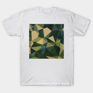 English Green Abstract Low Polygon Background T-Shirt